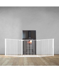 (White) 90cm + 90gate + 90cm/Total 270cm : 3 Panel Fireguard (XL)