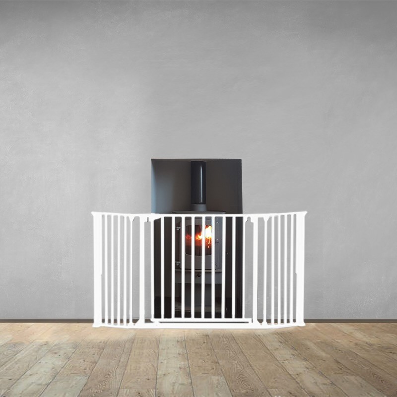 (White) 20cm + 90gate + 20cm/Total 130cm : 3 Panel Fireguard (XS)